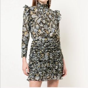 Robert Rodriguez 2 Silk Cotton Print Ruffle Dress